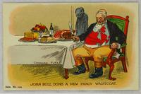 John Bull dona a new fancy waistcoat.