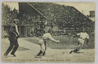 Thoney on his way to first base. Opening game, Toronto, 1907