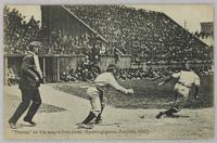 Thoney on his way to first base. Opening game, Toronto, 1907