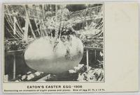 Eaton's Easter Egg Containing an orchestra of eight pieces and piano.  Size of egg 21 ft. x 14 ft.