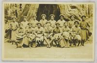 Fiji Islanders on Their Way to the Front Pay a Visit to the Big Tree - Stanley Park