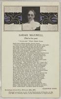 Sarah Maxwell (Died at her post) "Standard" First Prize Poem.