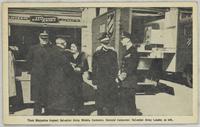 Their Majesties Inspect Salvation Army Mobile Canteens. General Carpenter, Salvation Army Leader at left.