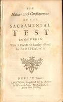 nature and consequences of the Sacramental test considered