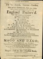 This present Monday, Feb. 23, 1795, will be presented a historical play, in five acts, called England preserv'd