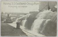 Raising the S.S. Eastland, Chicago River. Pumping out water