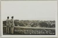 Viscount Alexander, Govenor [sic] General of Canada and Mayor Cox. Overlooking the City.
