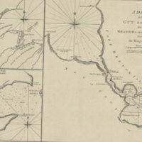 A draught of the Gut of Canso, between Nova Scotia and Cape Breton Island, surveyed by the King's ships in 1761