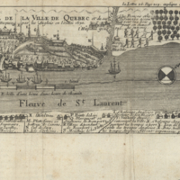 Profil de la ville de Quebec et de ses environs attaquée par les Anglois en l'année 1691