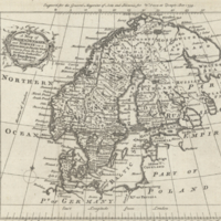 A map of Sweden, Denmark and Norway; on a spheroidical projection