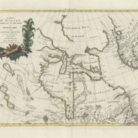 La Baja d'Hudson, terra di Labrador e Groenlandia con le isole adiacenti di nuova projezione