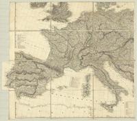 Map exhibiting the great post roads, physical and political divisions of Europe... : [Sheet 3]