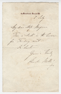 Letter, Sir Charles Hall&#233; to Miss Magren