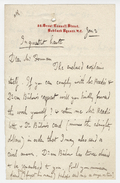 Letter, Walter Bache to Alfred Forman