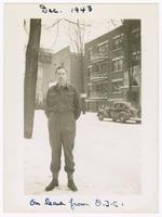 1943-12, Stuart Ivison on leave from O.T.C. [Officers' Training Centre], Ottawa, Ontario