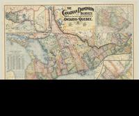 The Canadian Dominion survey, with distances, a new railway, post-office, township and precinct map of Ontario and Quebec