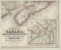 Map of the provinces of Canada, New Brunswick, Nova Scotia, Newfoundland and Prince Edward Island