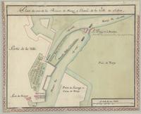 Plan du cour de la Riviere de Meuze a l'entrée de la ville de Sedan