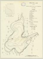 Singleton Lake showing depth contours, vegetation and temperatures