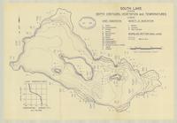 South Lake showing depth contours, vegetation and temperatures